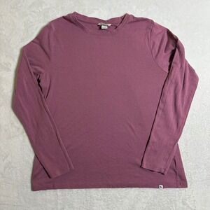 Eddie Bauer Long Sleeve Tee Shirt Womens L Dusty Rose Cotton Coastal Granolagirl
